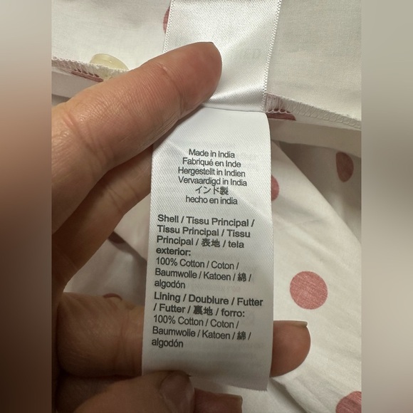 J. Crew Puff-sleeve cotton poplin wrap dress in white rose dot size M - Picture 8 of 9